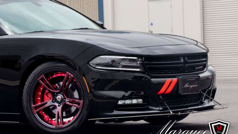 2018 Dodge Charger with M3247 Gloss Black Red Milled/Red Inner